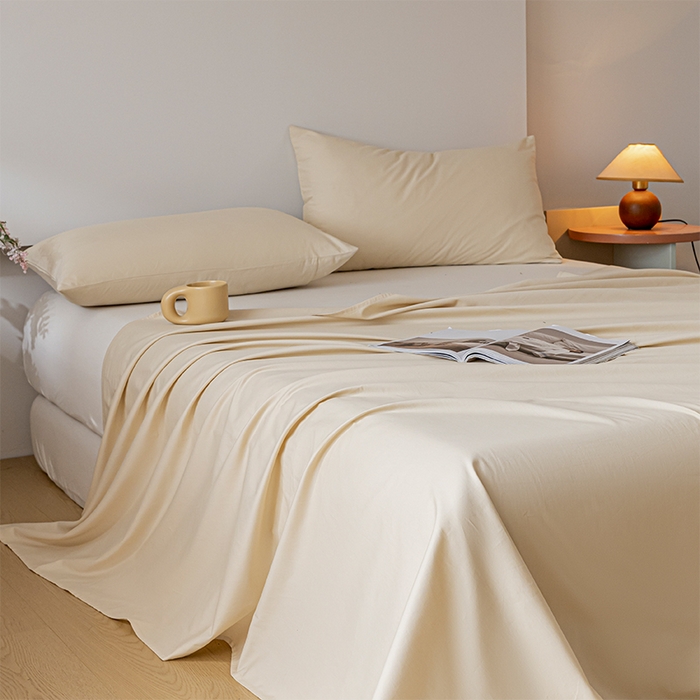 91家纺网 家纺一手货源 找家纺 618家纺 2025新款全棉100支磨毛单品四件套系列-单床单 雪咖