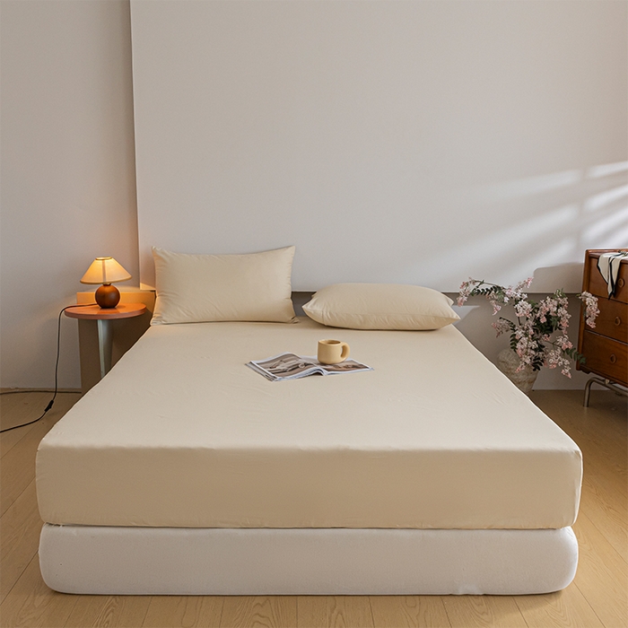 618家纺 2025新款全棉100支磨毛单品四件套系列-单床笠 雪咖