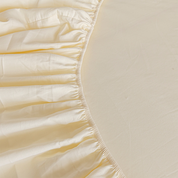 91家纺网 家纺一手货源 找家纺 618家纺 2025新款全棉100支磨毛单品四件套系列-单床笠 元气白桃