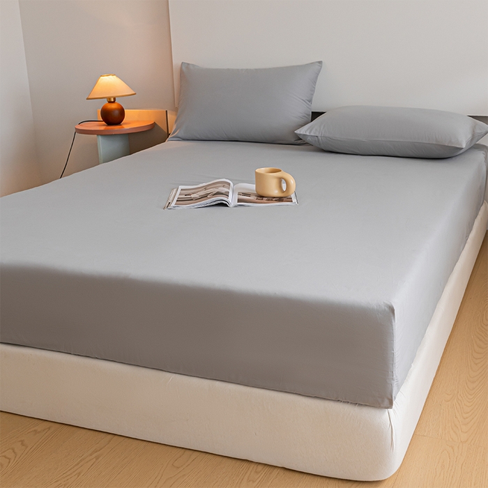 91家纺网 家纺一手货源 找家纺 618家纺 2025新款全棉100支磨毛单品四件套系列-单床笠 火山灰