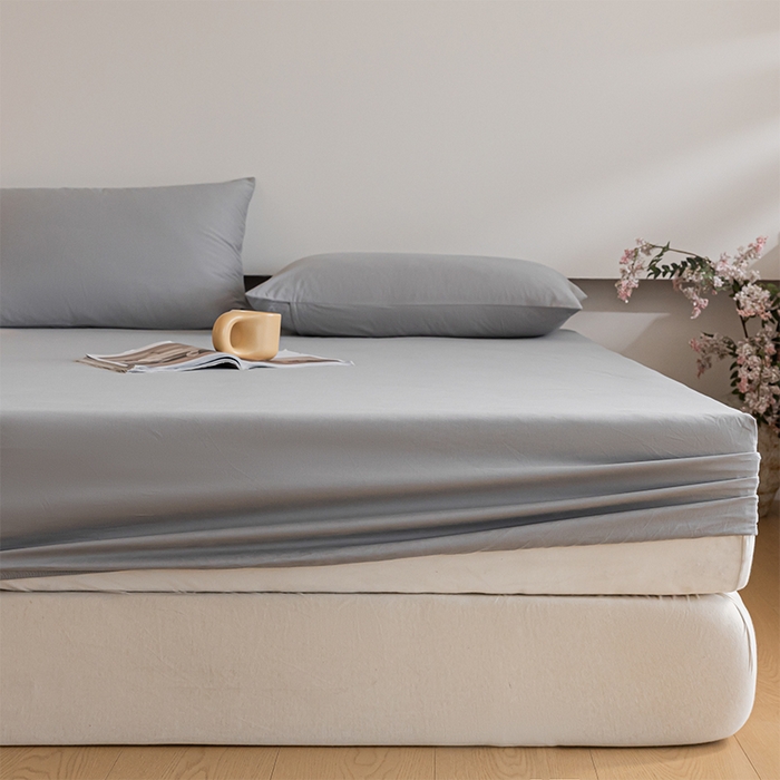 91家纺网 家纺一手货源 找家纺 618家纺 2025新款全棉100支磨毛单品四件套系列-单床笠 火山灰