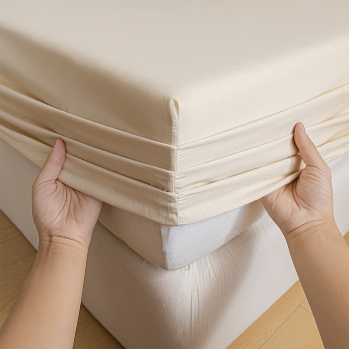 91家纺网 家纺一手货源 找家纺 618家纺 2025新款全棉100支磨毛单品四件套系列-单床笠 雪咖