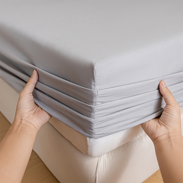 91家纺网 家纺一手货源 找家纺 618家纺 2025新款全棉100支磨毛单品四件套系列-单床笠 火山灰