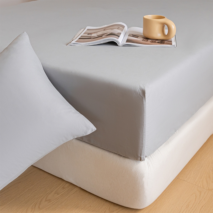 91家纺网 家纺一手货源 找家纺 618家纺 2025新款全棉100支磨毛单品四件套系列-单床笠 火山灰