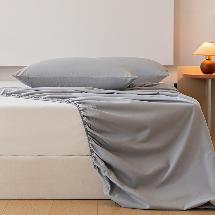 91家纺网 家纺一手货源 找家纺 618家纺 2025新款全棉100支磨毛单品四件套系列-单床笠 火山灰