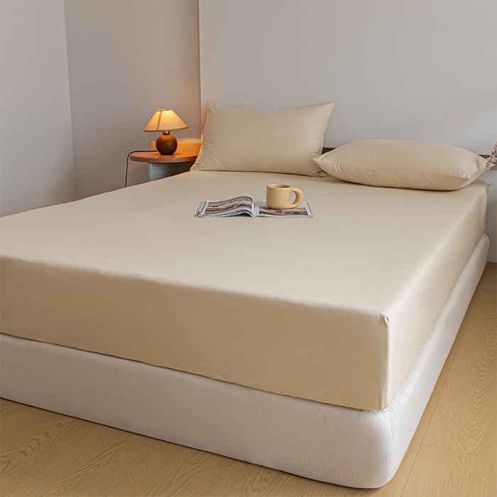 91家纺网 家纺一手货源 找家纺 618家纺 2025新款全棉100支磨毛单品四件套系列-单床笠 雪咖