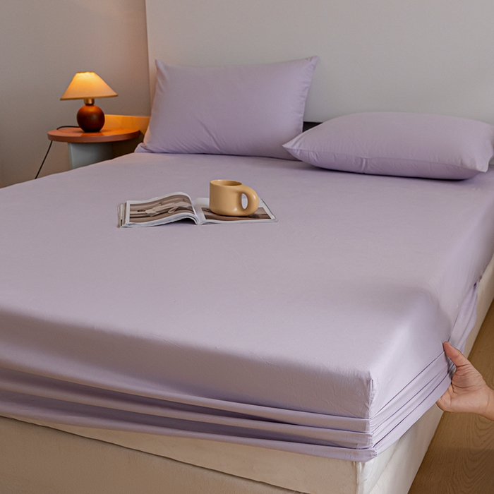 91家纺网 家纺一手货源 找家纺 618家纺 2025新款全棉100支磨毛单品四件套系列-单床笠 薰衣草