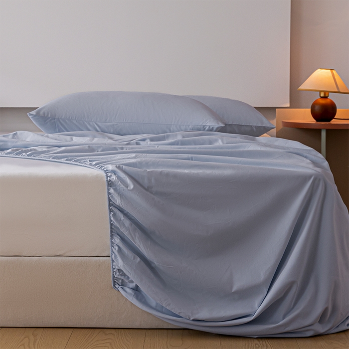 91家纺网 家纺一手货源 找家纺 618家纺 2025新款全棉100支磨毛单品四件套系列-单床笠 灰蓝