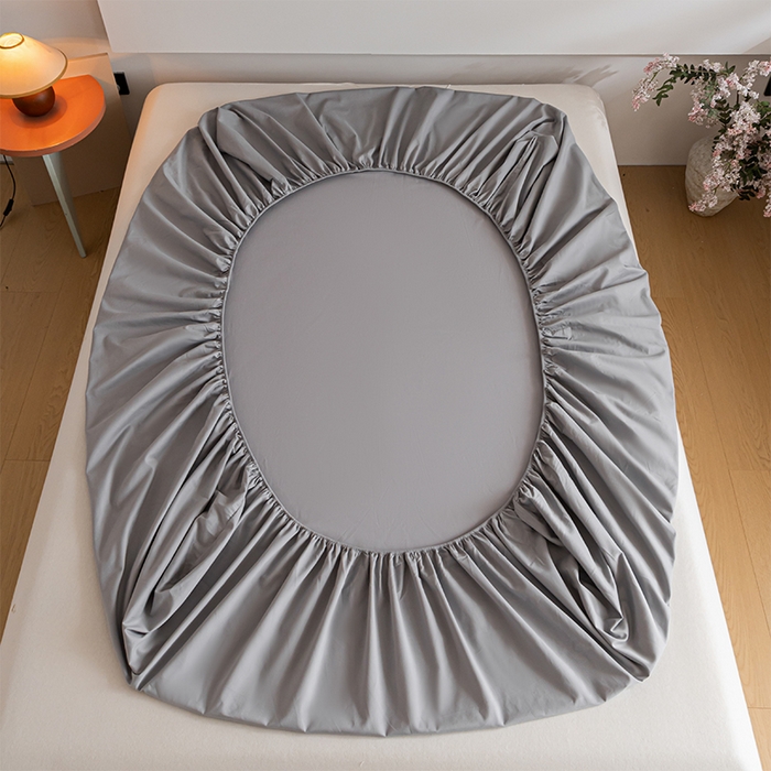 91家纺网 家纺一手货源 找家纺 618家纺 2025新款全棉100支磨毛单品四件套系列-单床笠 火山灰