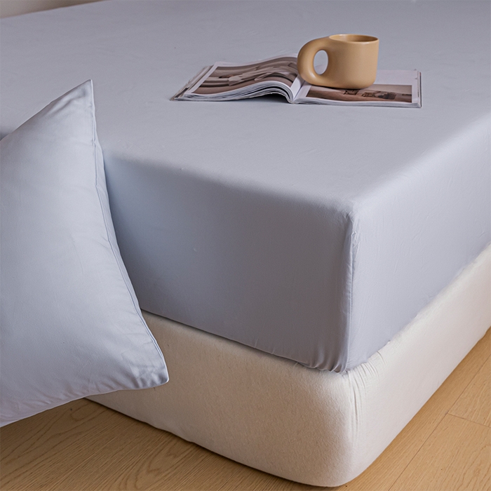 91家纺网 家纺一手货源 找家纺 618家纺 2025新款全棉100支磨毛单品四件套系列-单床笠 灰蓝