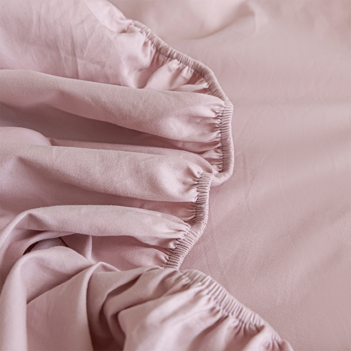 91家纺网 家纺一手货源 找家纺 618家纺 2025新款全棉100支磨毛单品四件套系列-单床笠 梦幻粉