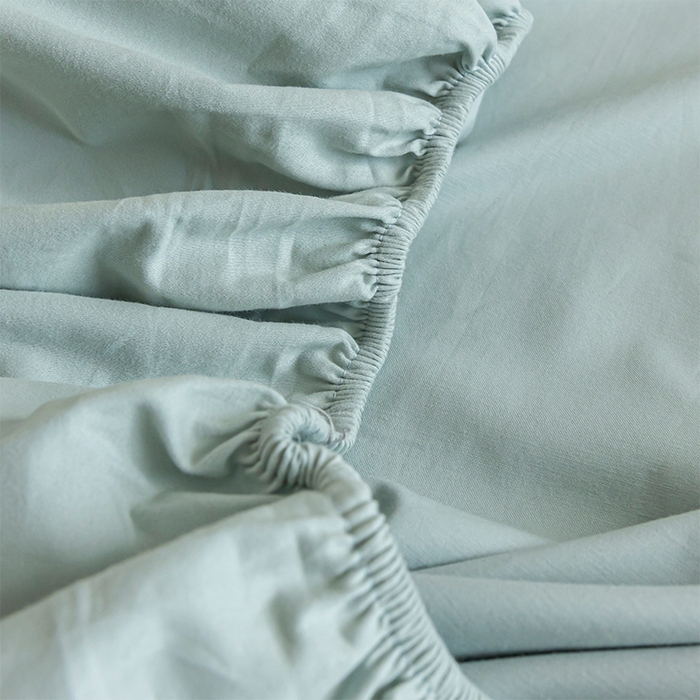 91家纺网 家纺一手货源 找家纺 618家纺 2025新款全棉100支磨毛单品四件套系列-单床笠 奶油绿