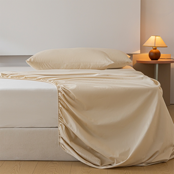 91家纺网 家纺一手货源 找家纺 618家纺 2025新款全棉100支磨毛单品四件套系列-单床笠 雪咖