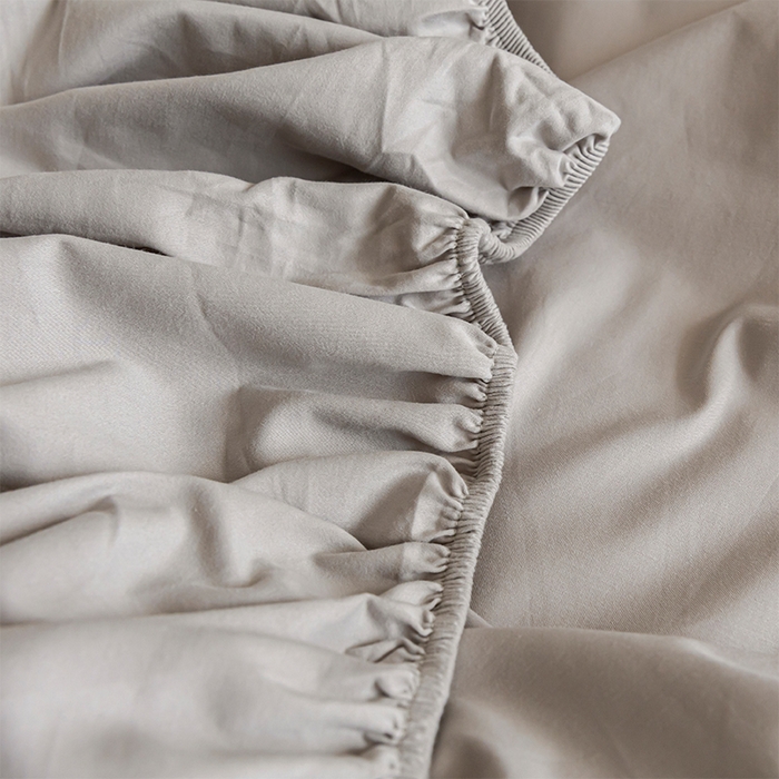 91家纺网 家纺一手货源 找家纺 618家纺 2025新款全棉100支磨毛单品四件套系列-单床笠 月光灰