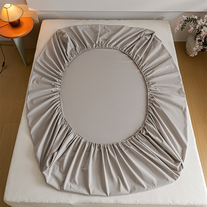 91家纺网 家纺一手货源 找家纺 618家纺 2025新款全棉100支磨毛单品四件套系列-单床笠 月光灰