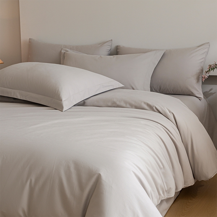 91家纺网 家纺一手货源 找家纺 618家纺 2025新款全棉100支磨毛单品四件套系列-单枕套 月光灰