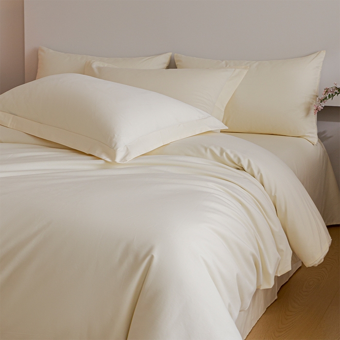 91家纺网 家纺一手货源 找家纺 618家纺 2025新款全棉100支磨毛单品四件套系列-单枕套 元气白桃