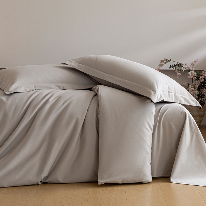 91家纺网 家纺一手货源 找家纺 618家纺 2025新款全棉100支磨毛单品四件套系列-单枕套 月光灰