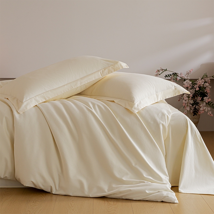 91家纺网 家纺一手货源 找家纺 618家纺 2025新款全棉100支磨毛单品四件套系列-单枕套 元气白桃