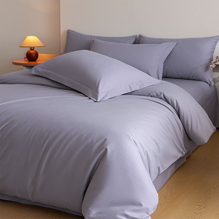 91家纺网 家纺一手货源 找家纺 618家纺 2025新款全棉100支磨毛单品四件套系列-单枕套 紫灰