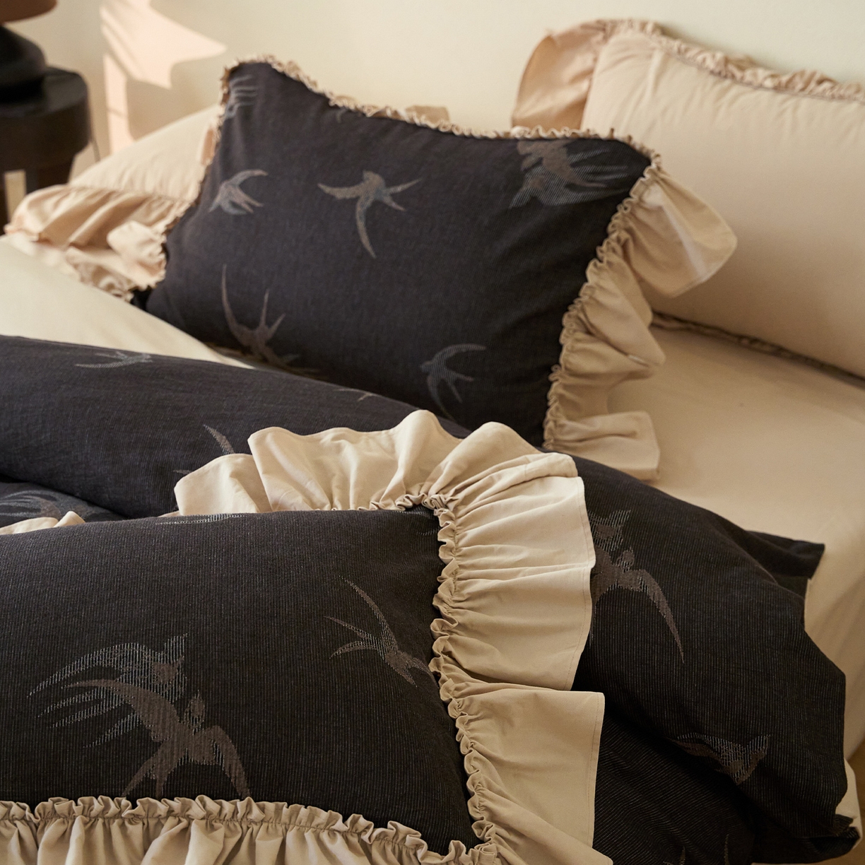 91家纺网 家纺一手货源 找家纺 （总）圆岛家纺 2025秋冬复古格调全棉纯棉色织提花磨毛四件套