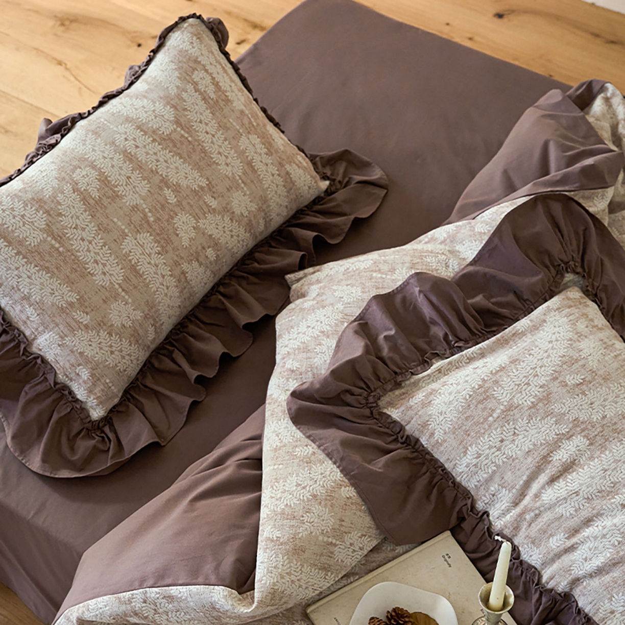 91家纺网 家纺一手货源 找家纺 圆岛家纺 2025秋冬复古格调全棉纯棉色织提花磨毛四件套 新山