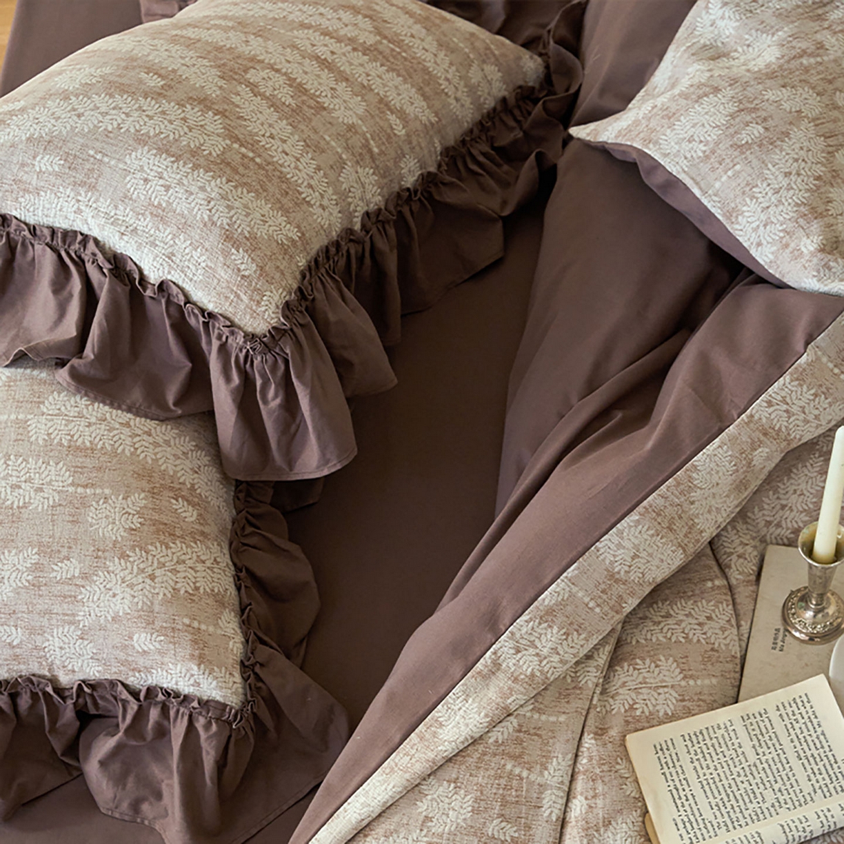 91家纺网 家纺一手货源 找家纺 圆岛家纺 2025秋冬复古格调全棉纯棉色织提花磨毛四件套 新山