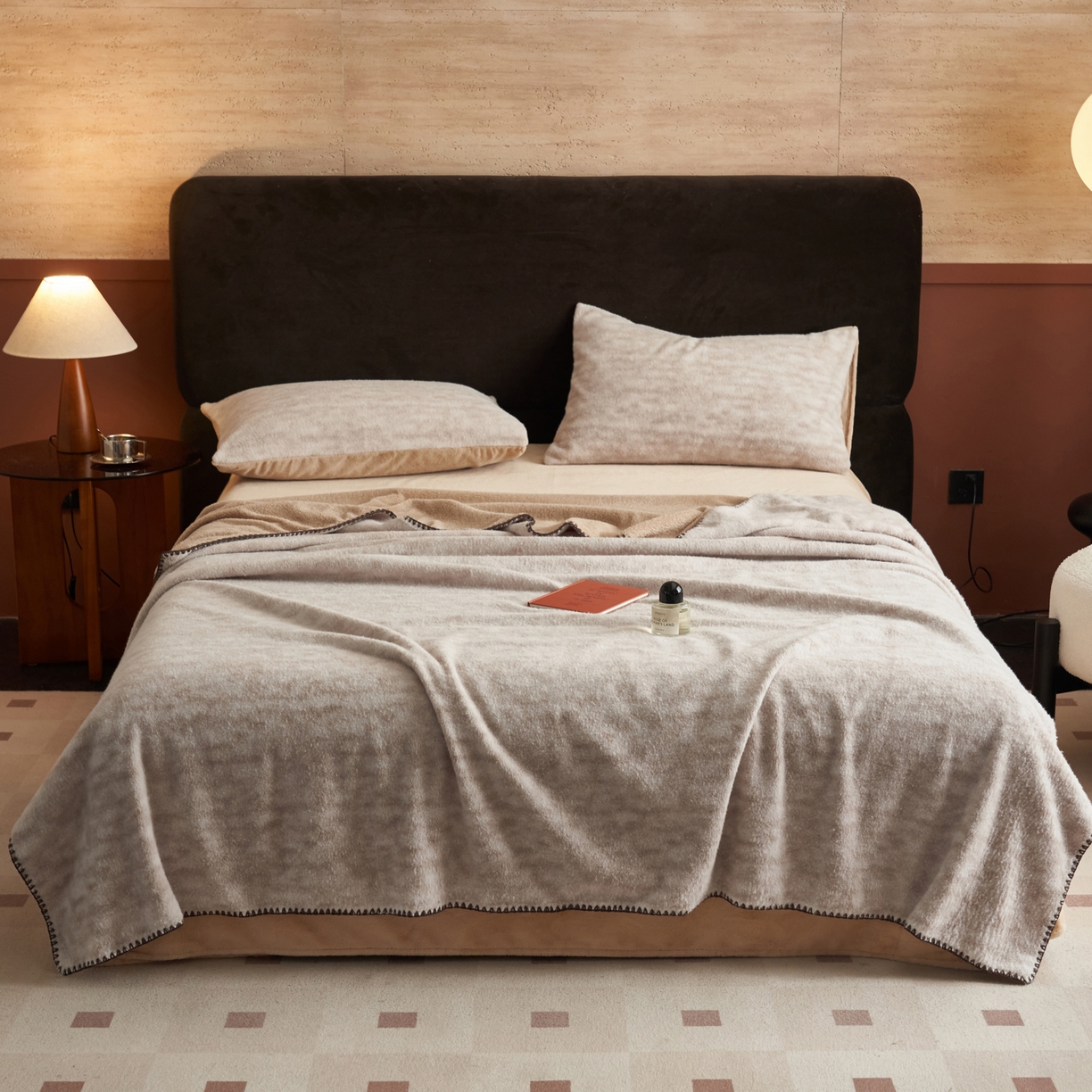 91家纺网 家纺一手货源 找家纺 早晨家纺 2025新款众若款仿羊绒牛奶绒毛毯 众若-泥点驼