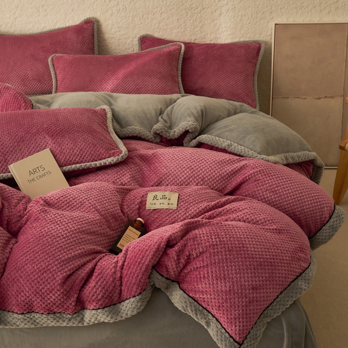 91家纺网 家纺一手货源 找家纺 早晨家纺 2025新款尚流款牛奶绒提花-可拆卸冬被 尚流-豆沙