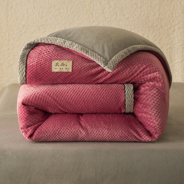 早晨家纺 2025新款尚流款牛奶绒提花-可拆卸冬被 尚流-豆沙