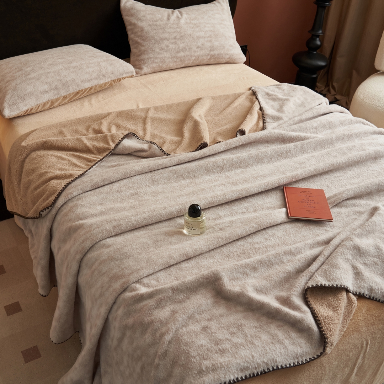 91家纺网 家纺一手货源 找家纺 早晨家纺 2025新款众若款仿羊绒牛奶绒毛毯 众若-泥点驼