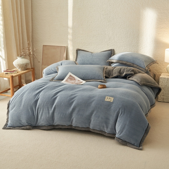 91家纺网 家纺一手货源 找家纺 （总）早晨家纺 2025新款青沐款牛奶绒提花-可拆卸冬被