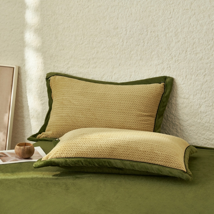 91家纺网 家纺一手货源 找家纺 早晨家纺 2025新款青沐款牛奶绒提花-可拆卸冬被 青沐-浅水绿