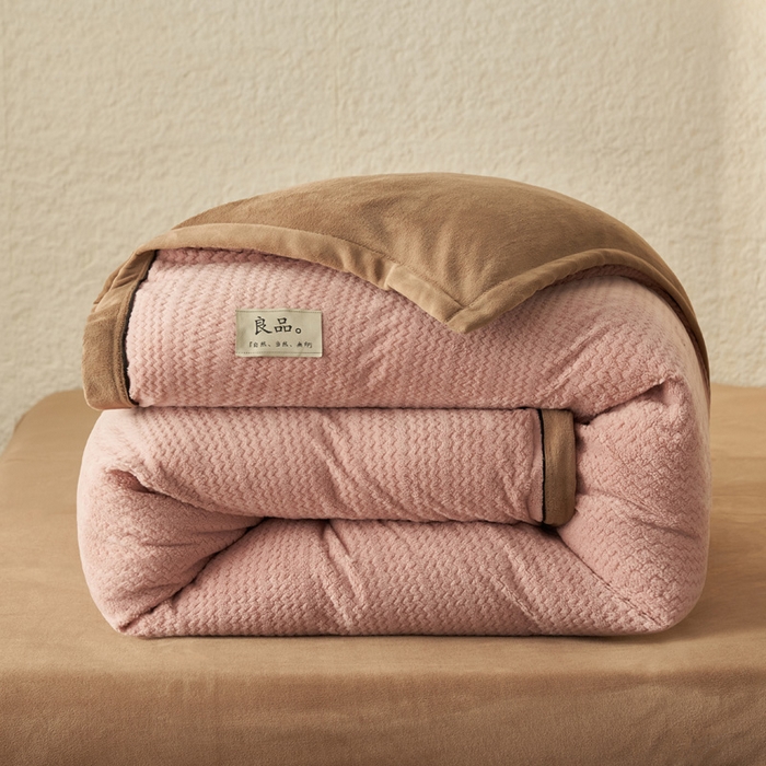 早晨家纺 2025新款青沐款牛奶绒提花-可拆卸冬被 青沐-豆沙