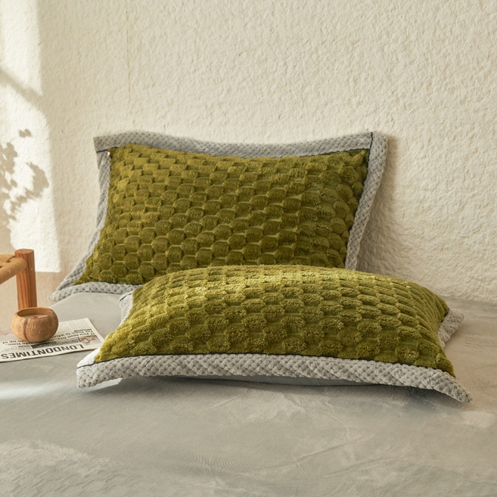 91家纺网 家纺一手货源 找家纺 早晨家纺 2025新款金贵款牛奶绒提花-可拆卸冬被 金贵-橄榄绿