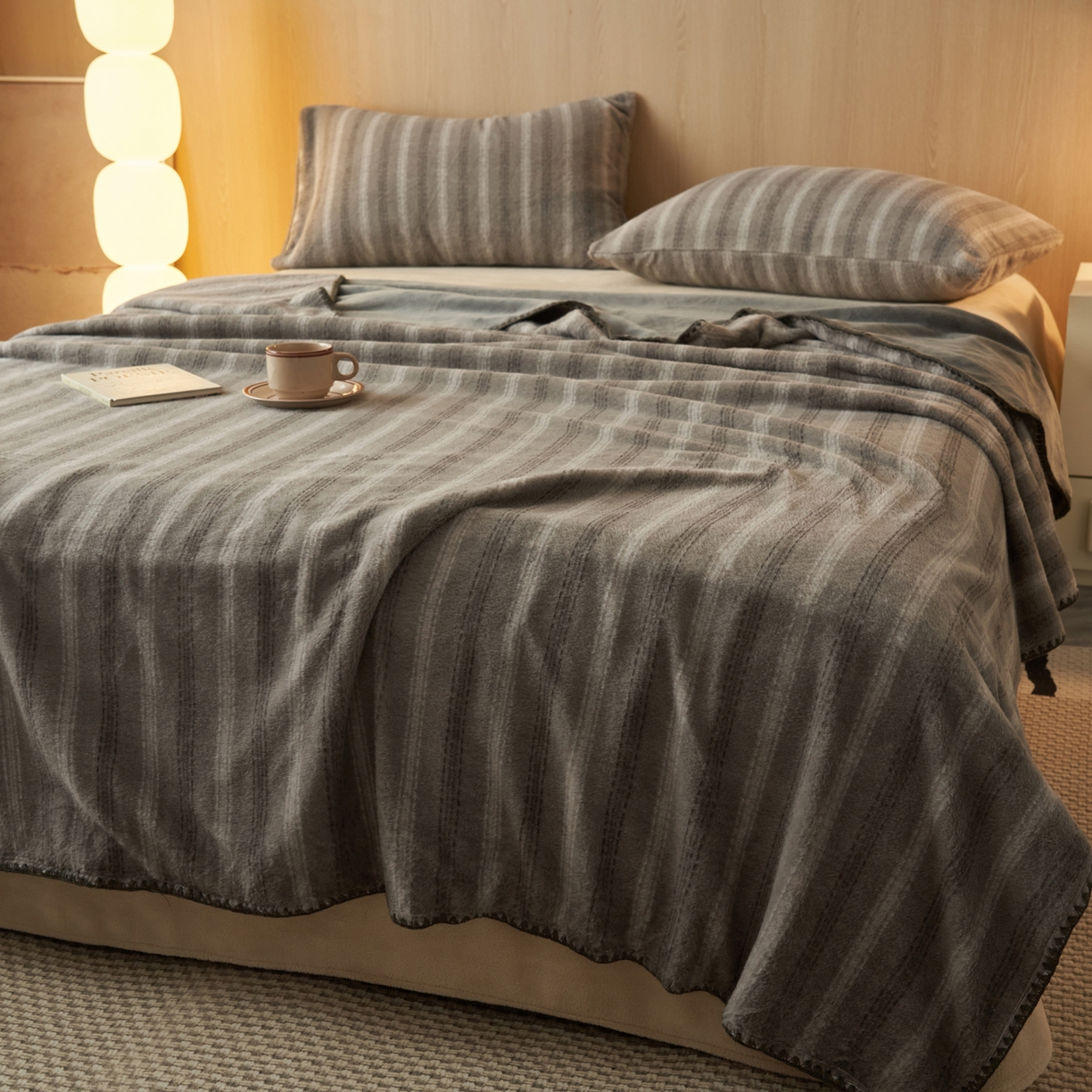 91家纺网 家纺一手货源 找家纺 早晨家纺 2025新款未末款仿羊绒牛奶绒毛毯 未末-深灰