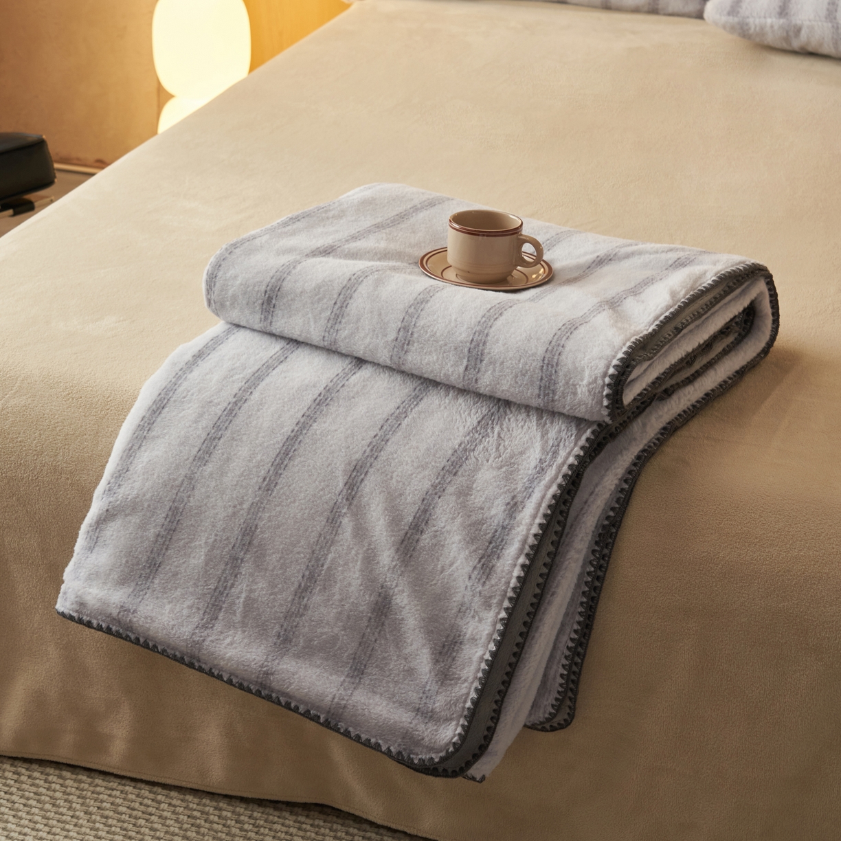 91家纺网 家纺一手货源 找家纺 早晨家纺 2025新款未末款仿羊绒牛奶绒毛毯 未末-浅灰