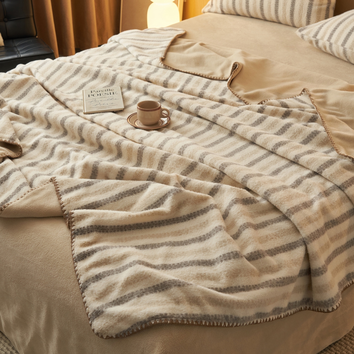 91家纺网 家纺一手货源 找家纺 早晨家纺 2025新款未末款仿羊绒牛奶绒毛毯 未末-浅棕