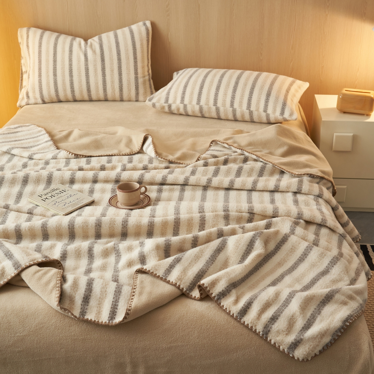 91家纺网 家纺一手货源 找家纺 早晨家纺 2025新款未末款仿羊绒牛奶绒毛毯 未末-浅棕