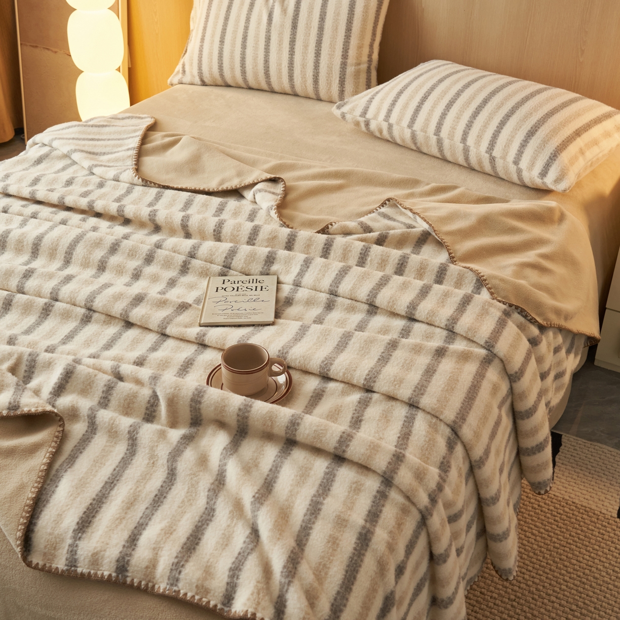 91家纺网 家纺一手货源 找家纺 早晨家纺 2025新款未末款仿羊绒牛奶绒毛毯 未末-浅棕