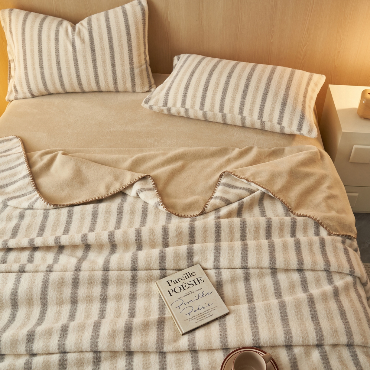 91家纺网 家纺一手货源 找家纺 早晨家纺 2025新款未末款仿羊绒牛奶绒毛毯 未末-浅棕