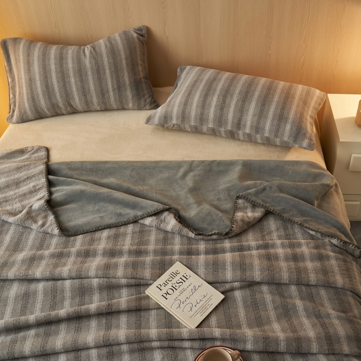 91家纺网 家纺一手货源 找家纺 早晨家纺 2025新款未末款仿羊绒牛奶绒毛毯 未末-深灰