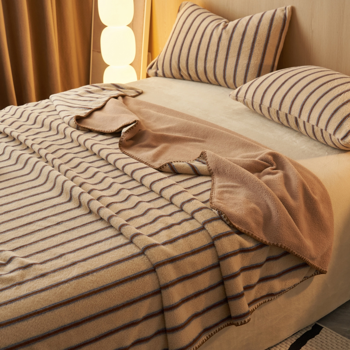 91家纺网 家纺一手货源 找家纺 早晨家纺 2025新款未末款仿羊绒牛奶绒毛毯 未末-暖棕