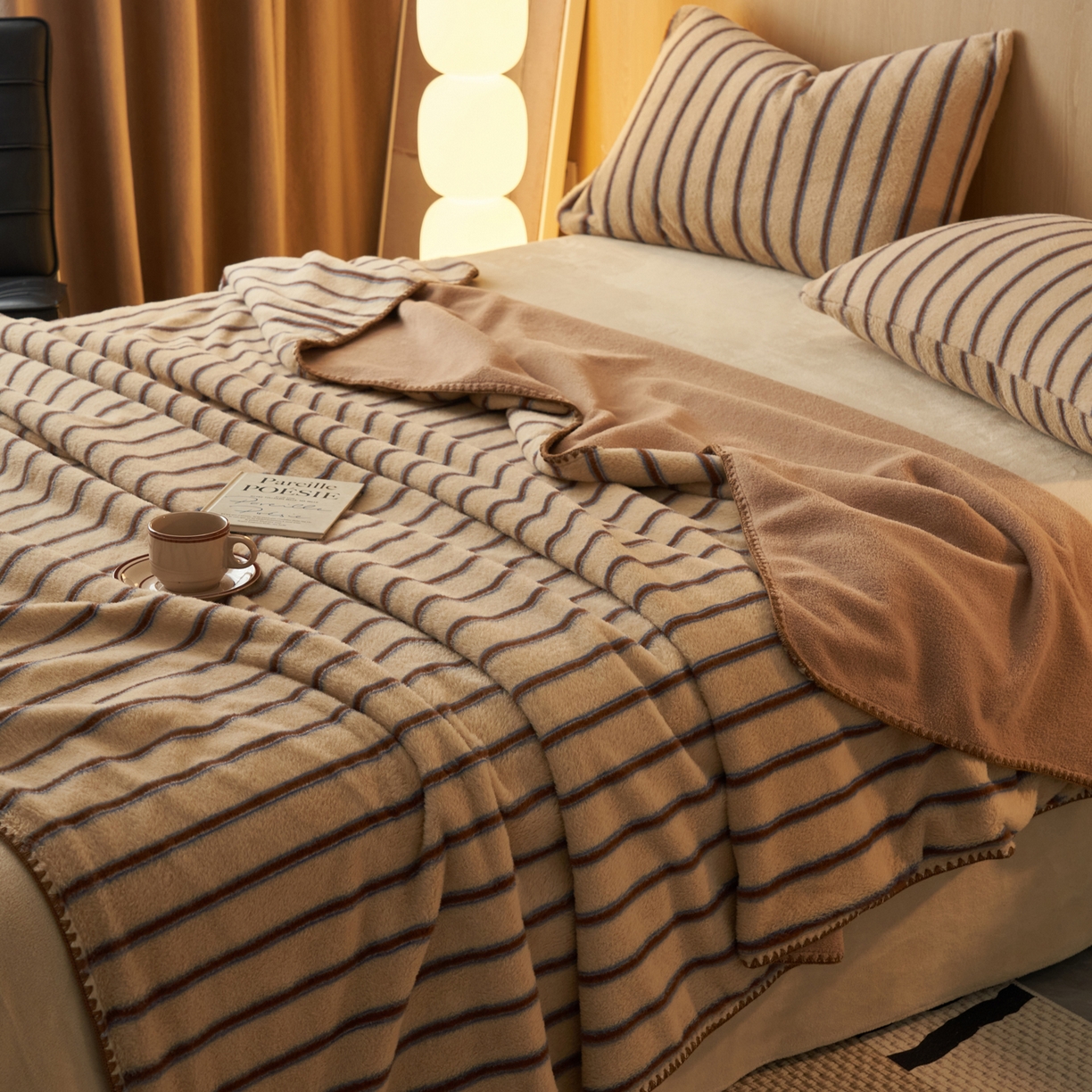 91家纺网 家纺一手货源 找家纺 早晨家纺 2025新款未末款仿羊绒牛奶绒毛毯 未末-暖棕