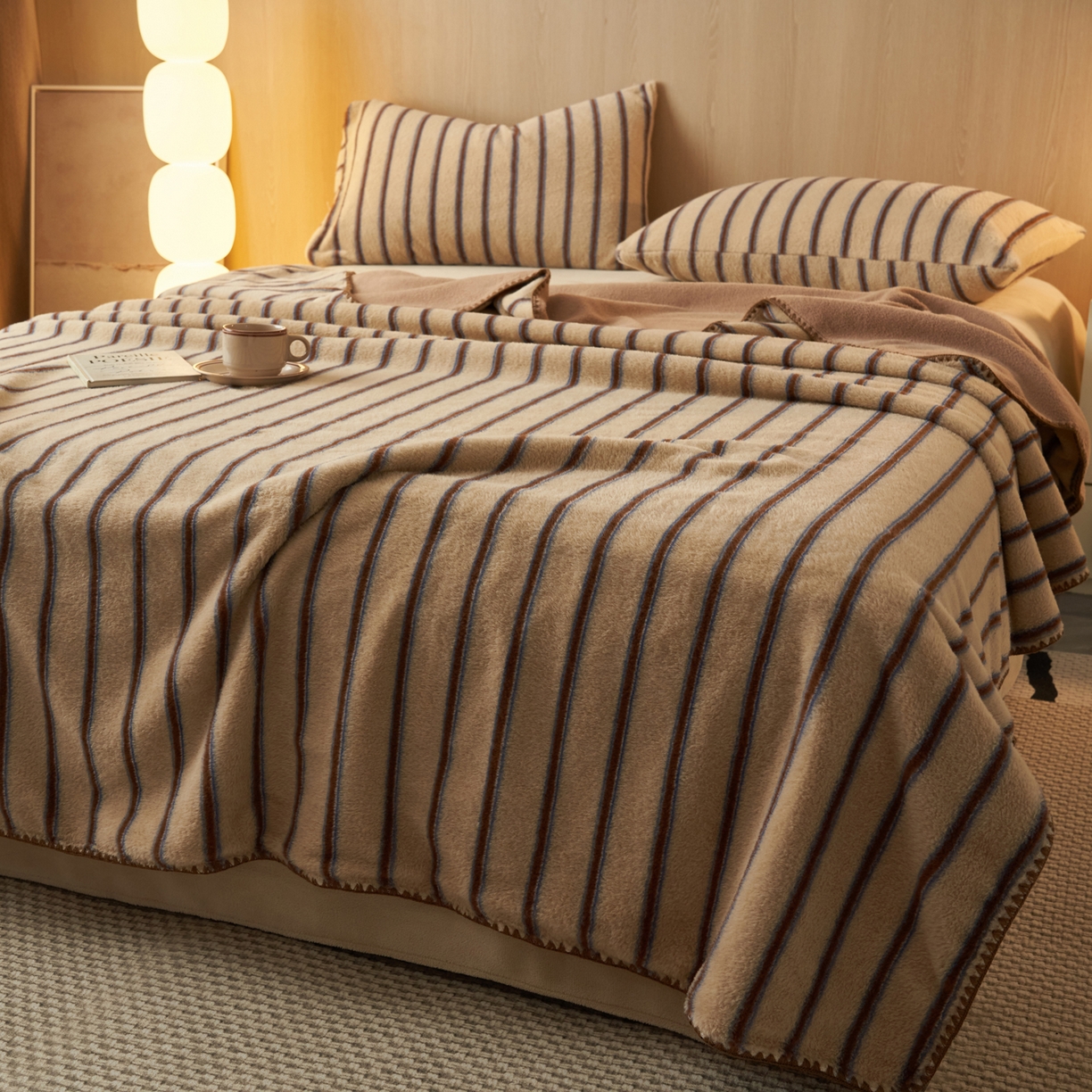 91家纺网 家纺一手货源 找家纺 早晨家纺 2025新款未末款仿羊绒牛奶绒毛毯 未末-暖棕