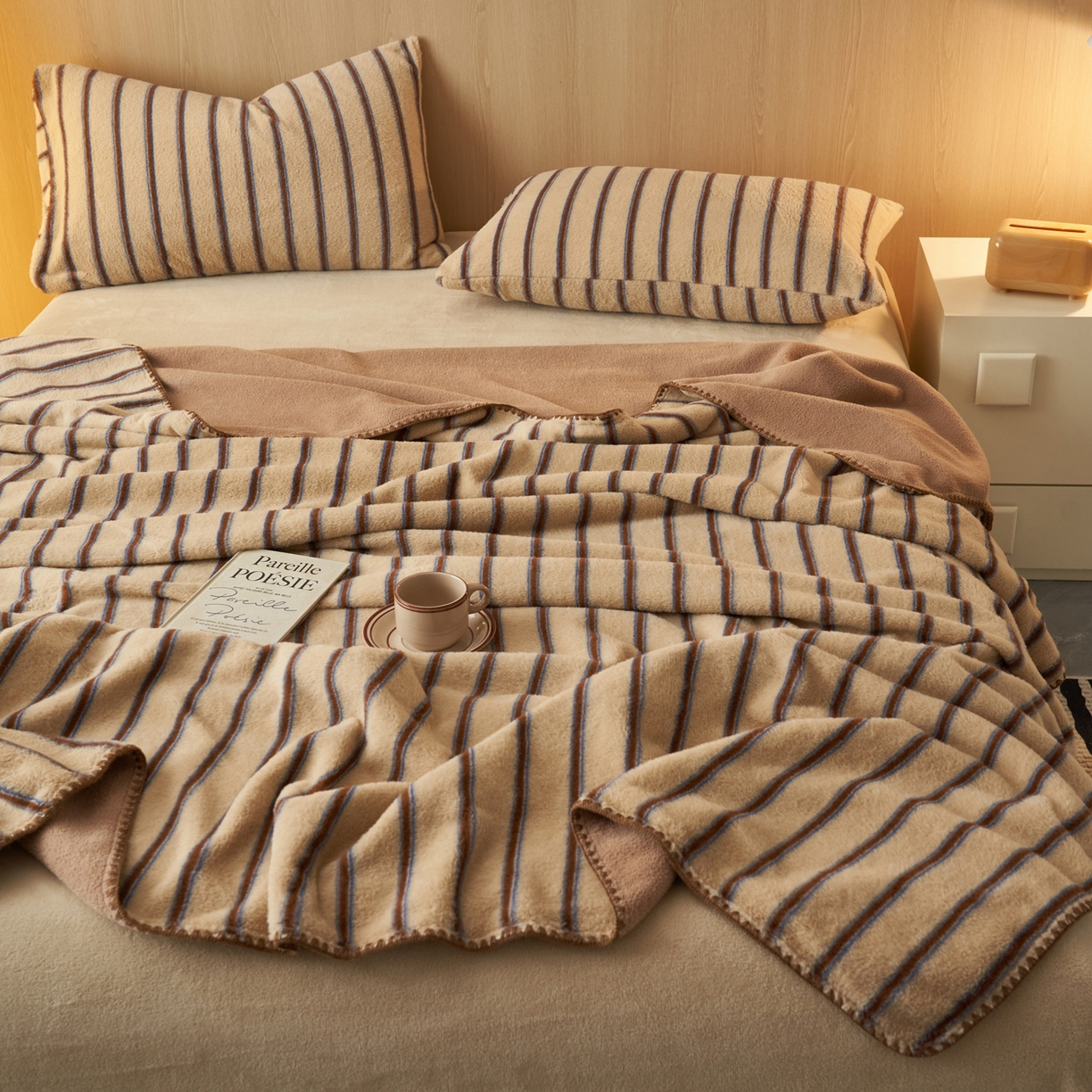 91家纺网 家纺一手货源 找家纺 早晨家纺 2025新款未末款仿羊绒牛奶绒毛毯 未末-暖棕