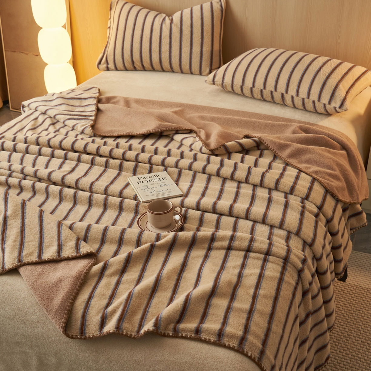 91家纺网 家纺一手货源 找家纺 早晨家纺 2025新款未末款仿羊绒牛奶绒毛毯 未末-暖棕