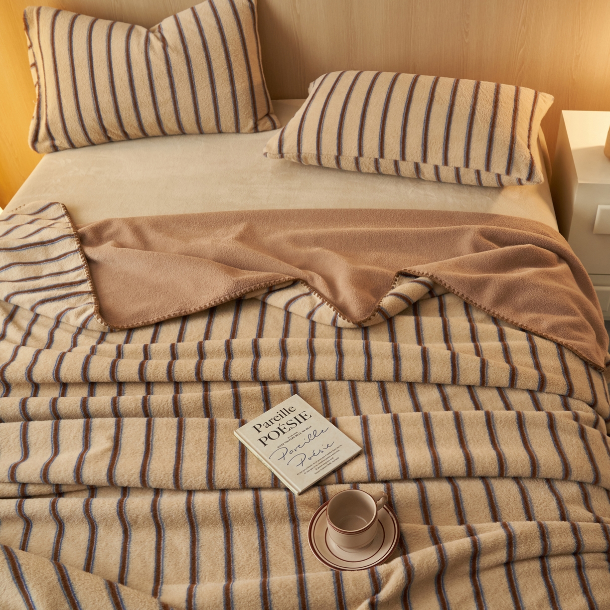 91家纺网 家纺一手货源 找家纺 早晨家纺 2025新款未末款仿羊绒牛奶绒毛毯 未末-暖棕