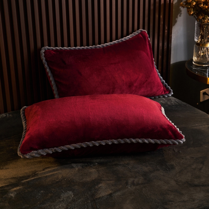 91家纺网 家纺一手货源 找家纺 早晨家纺 2025新款黑金牛奶绒纯色可拆洗冬被风格2 黑金-酒红