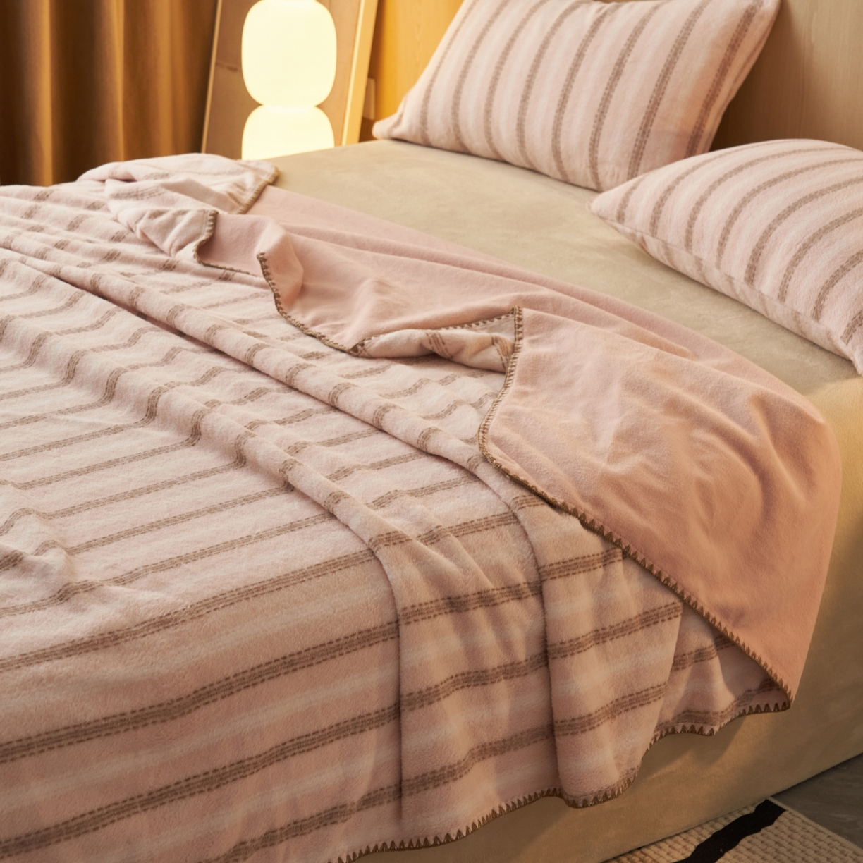 91家纺网 家纺一手货源 找家纺 早晨家纺 2025新款未末款仿羊绒牛奶绒毛毯 未末-柔粉